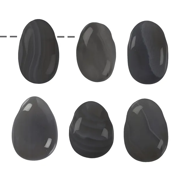 Trommelstein Achat (grau) gebohrt | Großhändler Edelsteine, Heilsteine & Schmuck