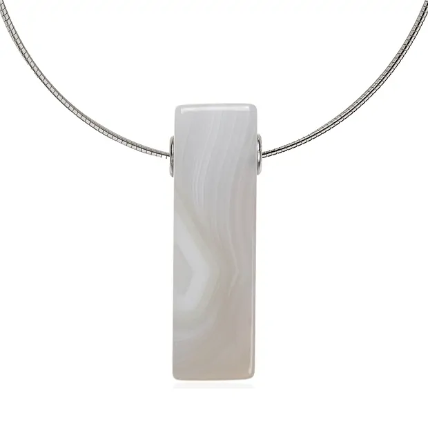 Quader Achat gebohrt, 3,5cm, rhodiniert | GH Edelsteine, Heilsteine & Schmuck