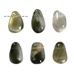 0400693002 Tumbled Stone Actinolite Quartz drilled, 2,0 - 2,5cm | Marco Schreier