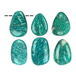 0401193002 Pietra burattata Amazzonite forata (scura) | grossista gemme e pietre curative