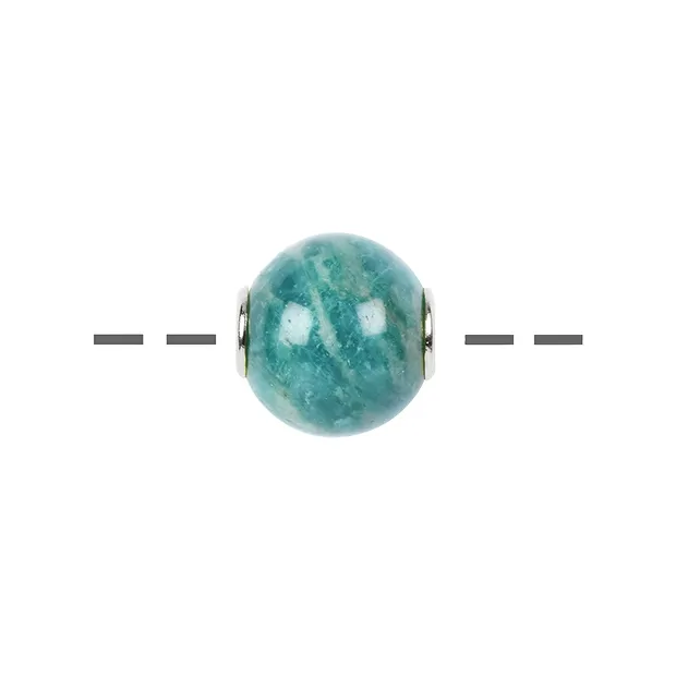 Schmuckkugel Amazonit 12mm, rhodiniert | Edelsteine, Heilsteine & Schmuck-Handel