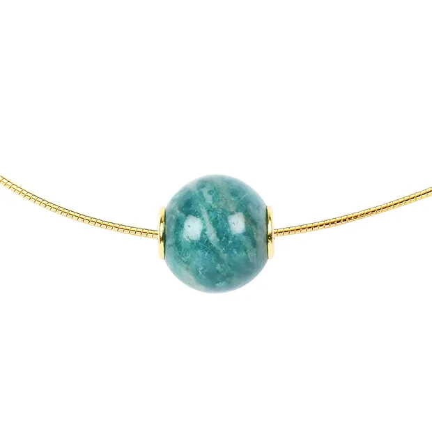 Boule à bijoux Amazonite 12mm, doré | Marco Schreier