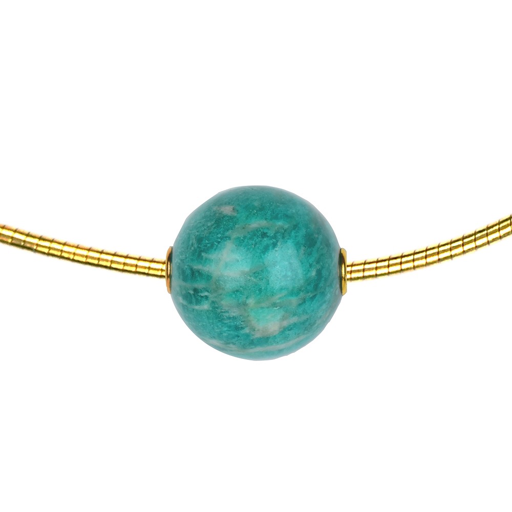 Jewelry Bead Amazonite 20mm, gold-plated | wholesaler gems & healing stones