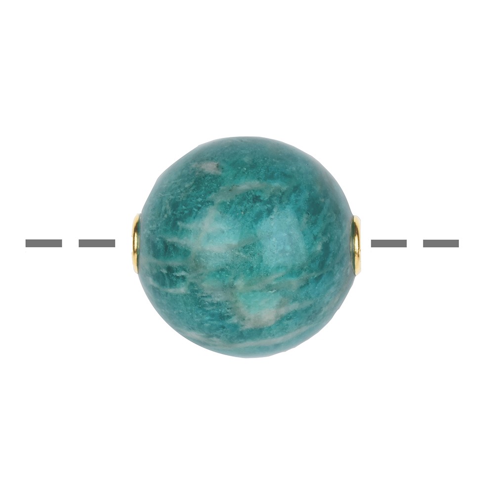 Jewelry Bead Amazonite 20mm, gold-plated | wholesaler gems & healing stones