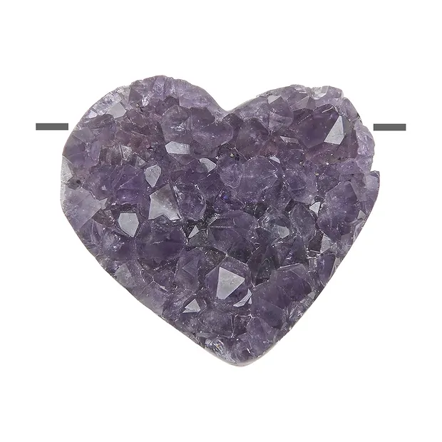 Corazón perforado de amatista druzy, 3,0 x 4,0 cm | Marco Schreier