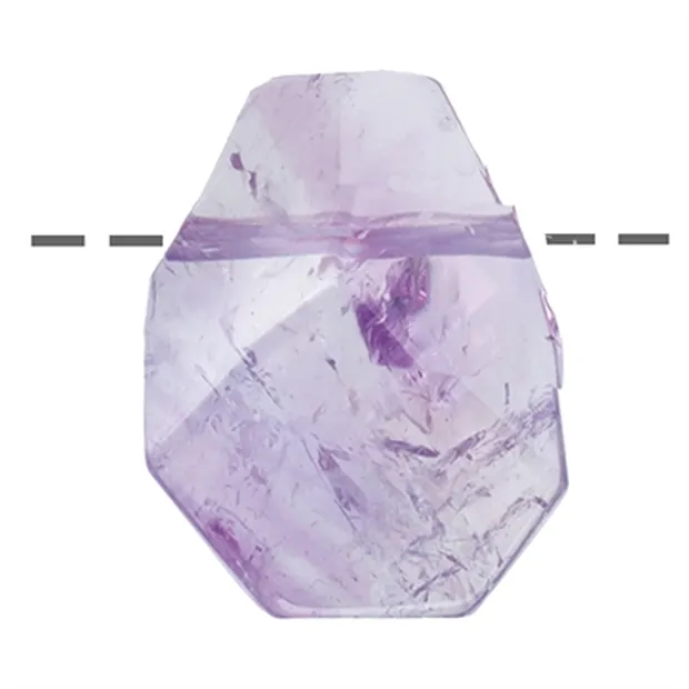 Freeform amethyst faceted drilled, 3.0 - 4.0 cm | gems, healing stones & jewelry