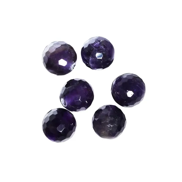 Faceted drilled amethyst ball, 12mm, 2.5mm hole | gems, healing stones & jewelry
