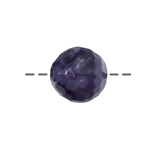 Faceted drilled amethyst ball, 12mm, 2.5mm hole | gems, healing stones & jewelry