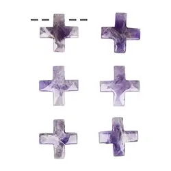 0401293830 Drilled amethyst cross, 3cm (6 pcs./ PU) | wholesaler gems & healing stones