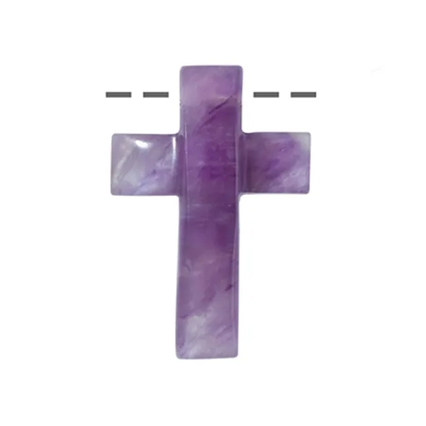 Kreuz gewölbt Amethyst gebohrt, 3 x 4,5cm | GH Edelsteine, Heilsteine & Schmuck
