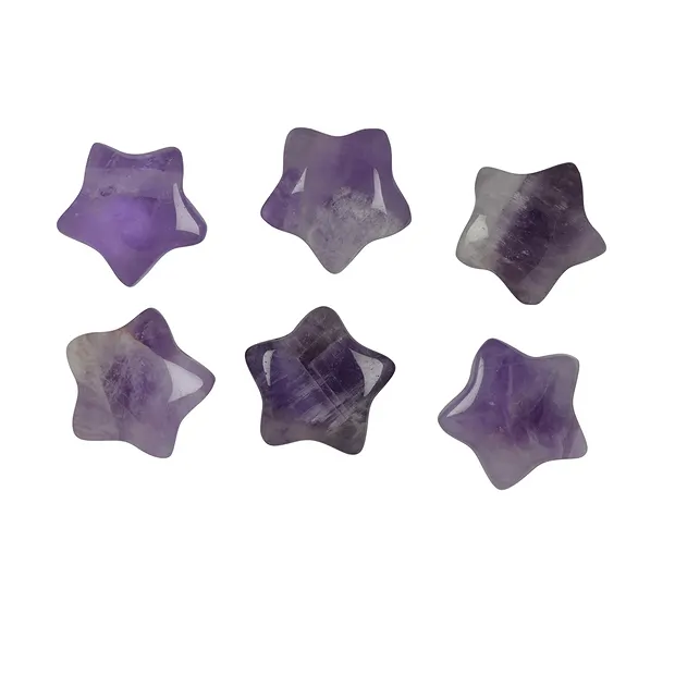 Drilled amethyst star, 15mm | Schreier wholesale; gems, healing stones & jewelry