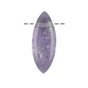 Navette amatista perforada estrecha, 4,0 cm | Marco Schreier