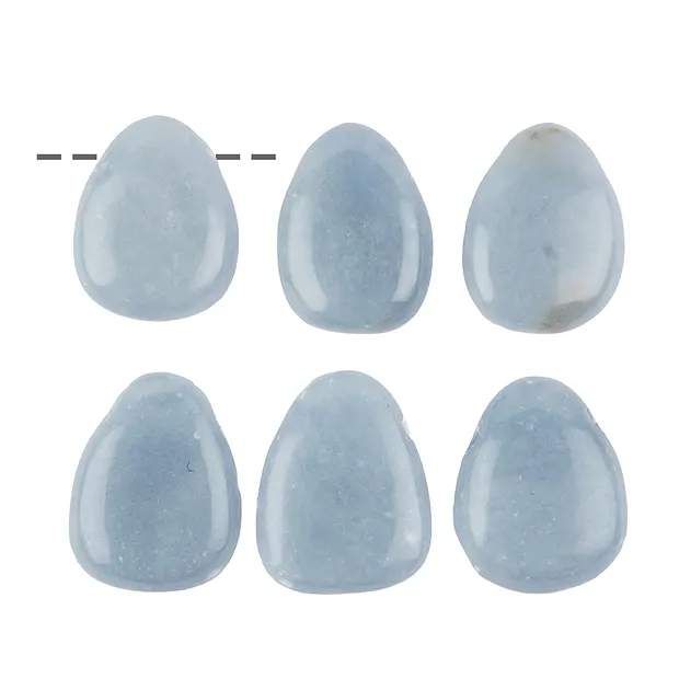 Trommelstein Angelit (Anhydrit) gebohrt | GH Edelsteine, Heilsteine & Schmuck