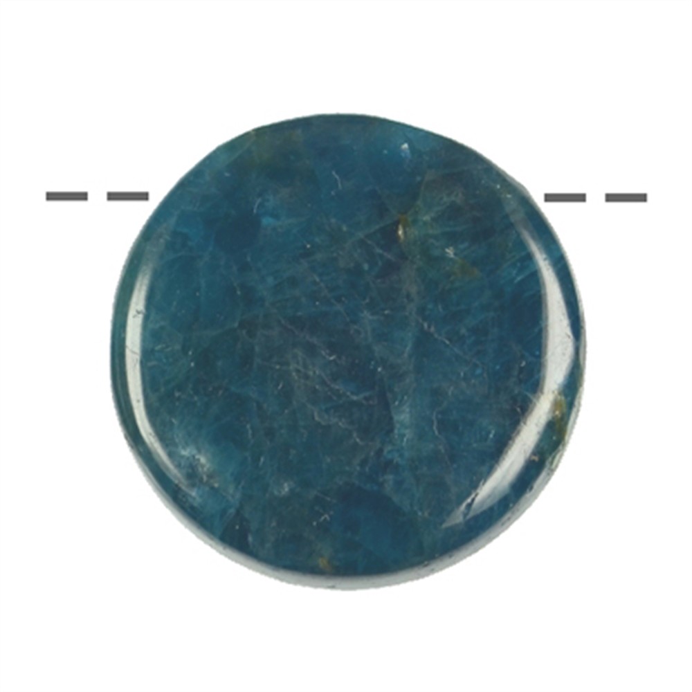 Cabochon rotondo di apatite (stab.) forato, 2,5 cm | Marco Schreier