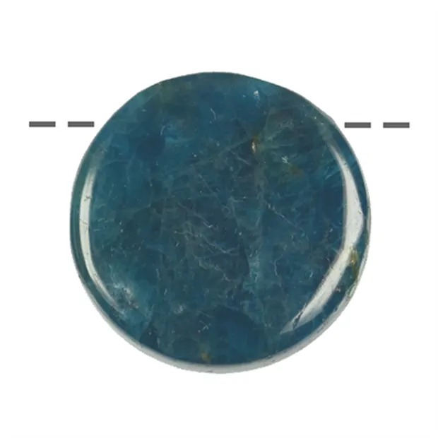 Cabochon rund Apatit (stab.) gebohrt, 2,5cm | Edelsteine, Heilsteine & Schmuck