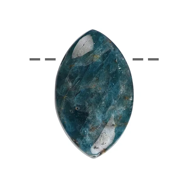 Cabochon Navette Apatite (stab.) percé, 3,0cm | Marco Schreier