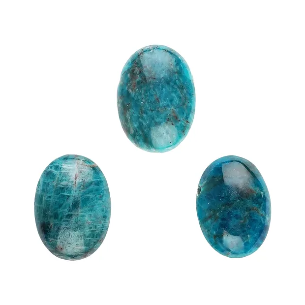 Cabochon Oval Apatit (stab.) gebohrt, 2,5cm | Edelsteine, Heilsteine & Schmuck