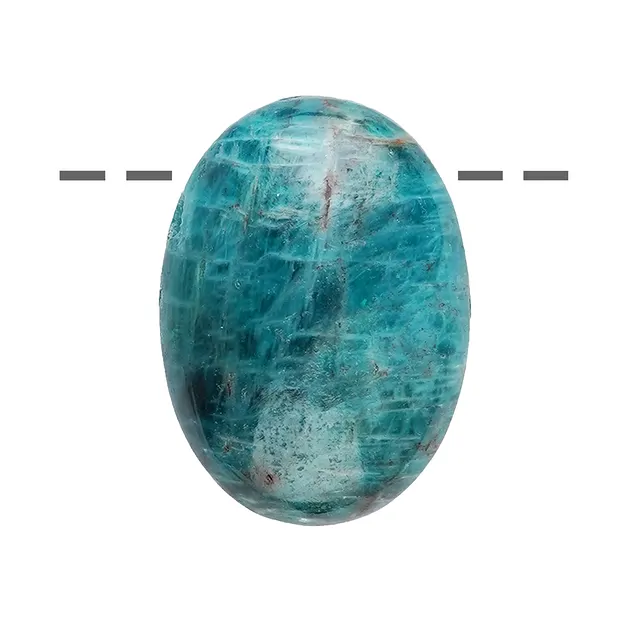 Cabochon oval apatite (stab.) drilled, 2.5cm | wholesaler gems & healing stones