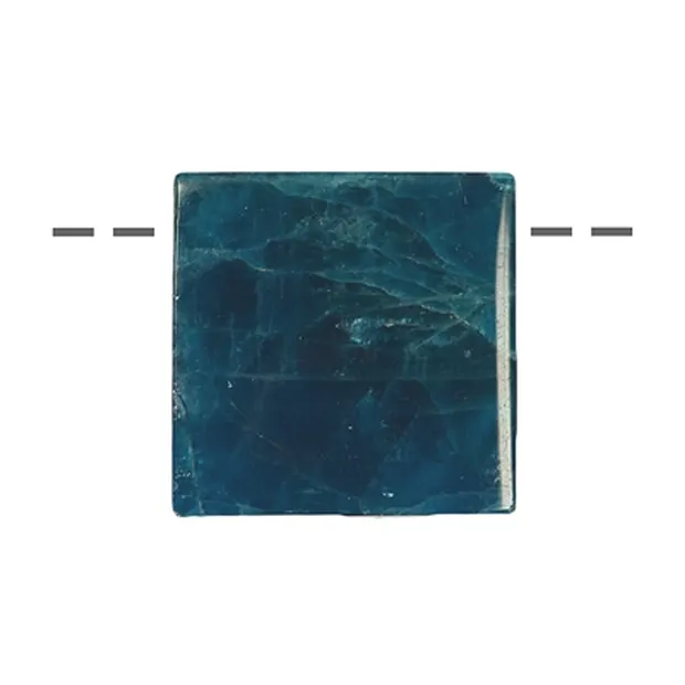 Cabochon carré apatite (stab.) percé, 2,0 x 2,0cm | Marco Schreier