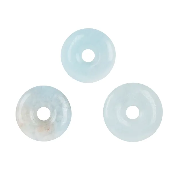 Aguamarina donut, 33-37mm | piedras preciosas, piedras curativas y joyería