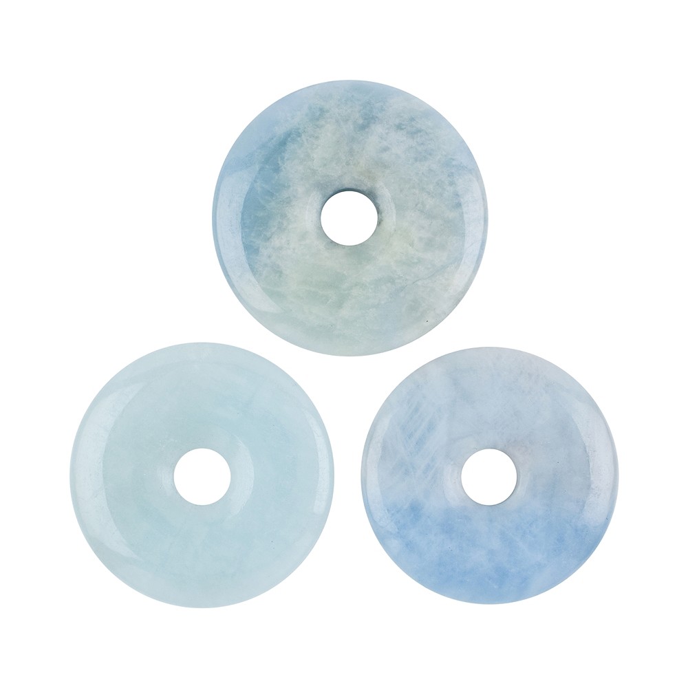 Aguamarina donut, 38-42mm | piedras preciosas, piedras curativas y joyería