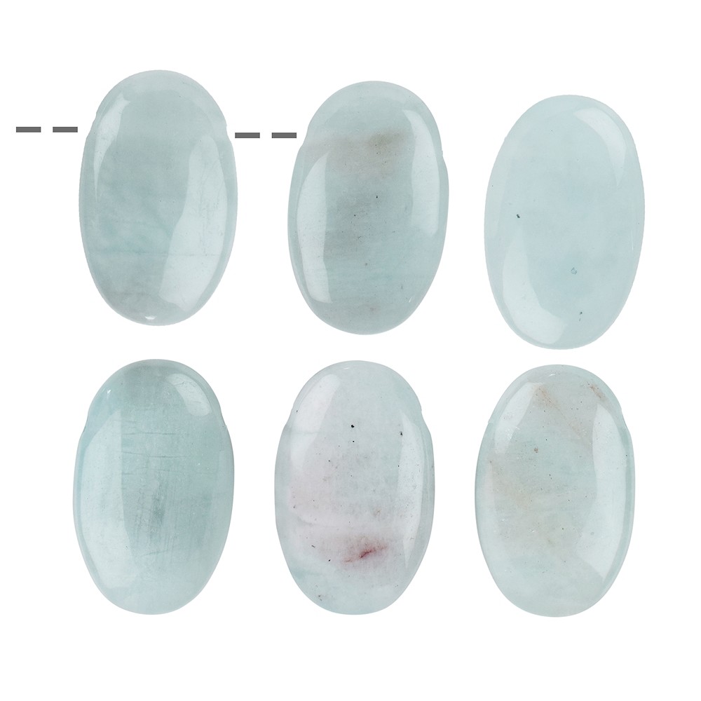 Small Palmstone Aquamarine drilled | wholesaler gems, healing stones & jewelry