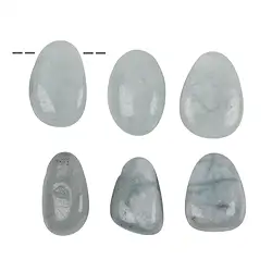 0402293002 Tumbled Stone Aquamarine B drilled | wholesaler gems, healing stones & jewelry