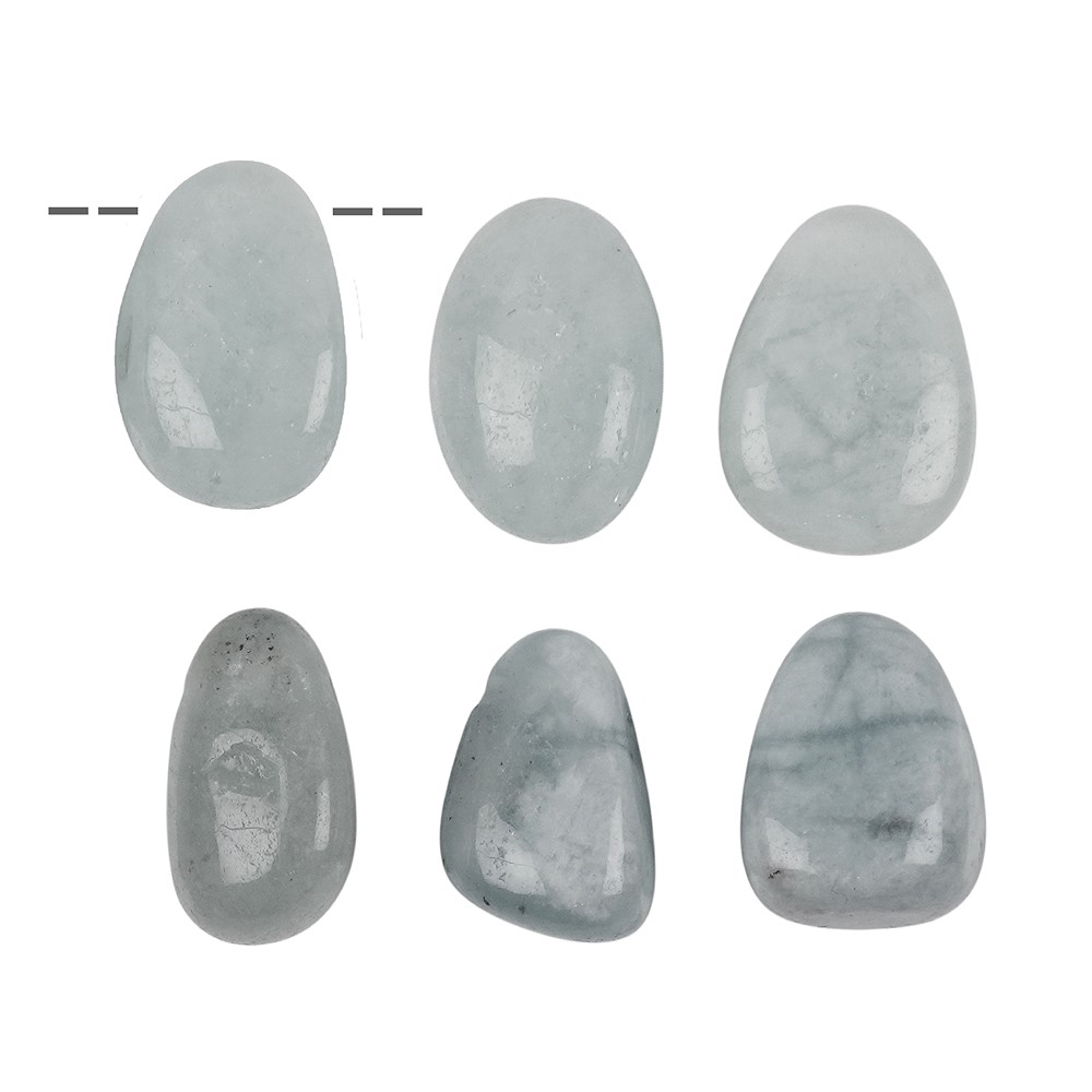Trommelstein Aquamarin B gebohrt | Großhändler Edelsteine, Heilsteine & Schmuck