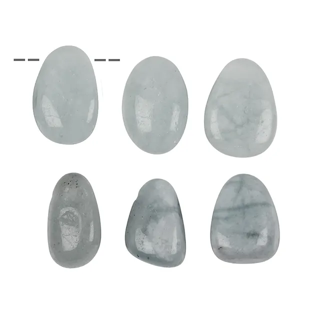 Trommelstein Aquamarin B gebohrt | Großhändler Edelsteine, Heilsteine & Schmuck