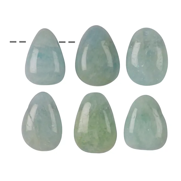 Trommelstein Aquamarin A gebohrt | Großhändler Edelsteine, Heilsteine & Schmuck