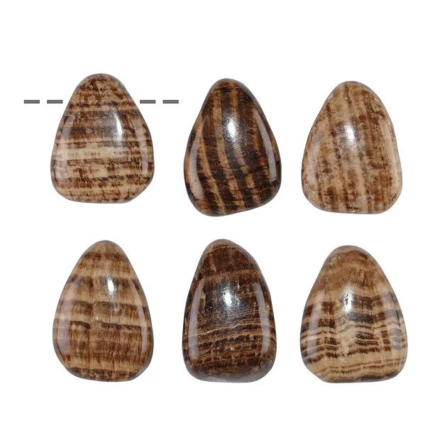 Pietra burattata aragonite (marrone) forata | grossista gemme e pietre curative