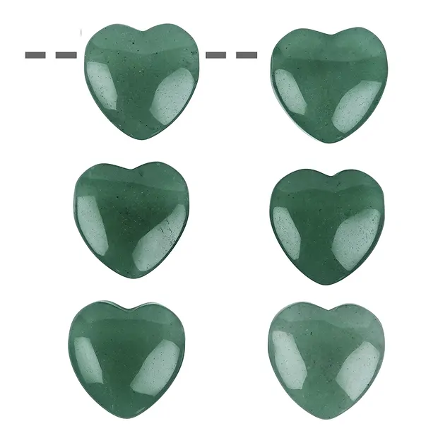 Drilled aventurine heart, 15mm | minerals trade - gems, healing stones & jewelry