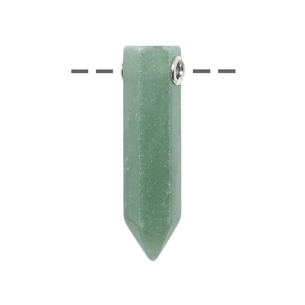 Spitze Aventurin gebohrt, 4,0 x 1,0cm, rhodiniert | Marco Schreier