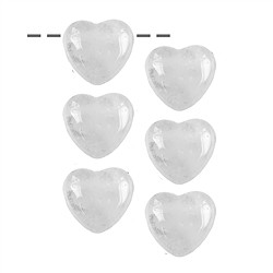 0403590624 Corazón de Cristal de roca perforado, 2,5cm (6 uds./VE) | Marco Schreier