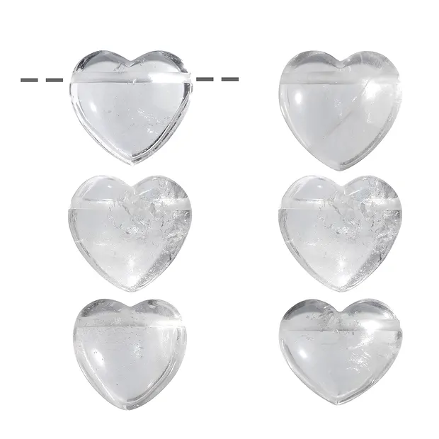 Cristal de roche percé en forme de coeur, 2,3 - 2,7cm (6 pcs/UC) | Marco Schreier