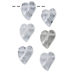 0403590632 Swing heart Rock Crystal, 3,2cm (6 pcs./ PU) | wholesaler gems & healing stones