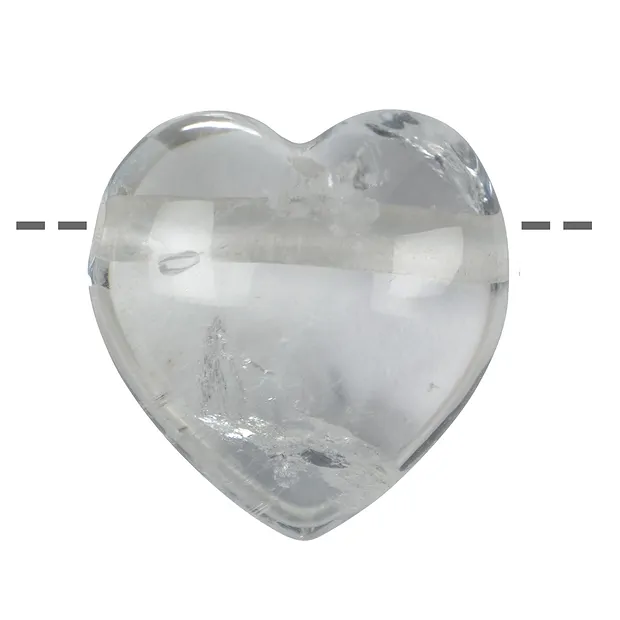 Drilled Rock Crystal heart, 4.5cm | wholesaler gems, healing stones & jewelry