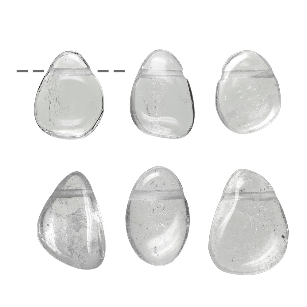 Trommelstein Bergkristall gebohrt | Großhändler Edelsteine, Heilsteine & Schmuck