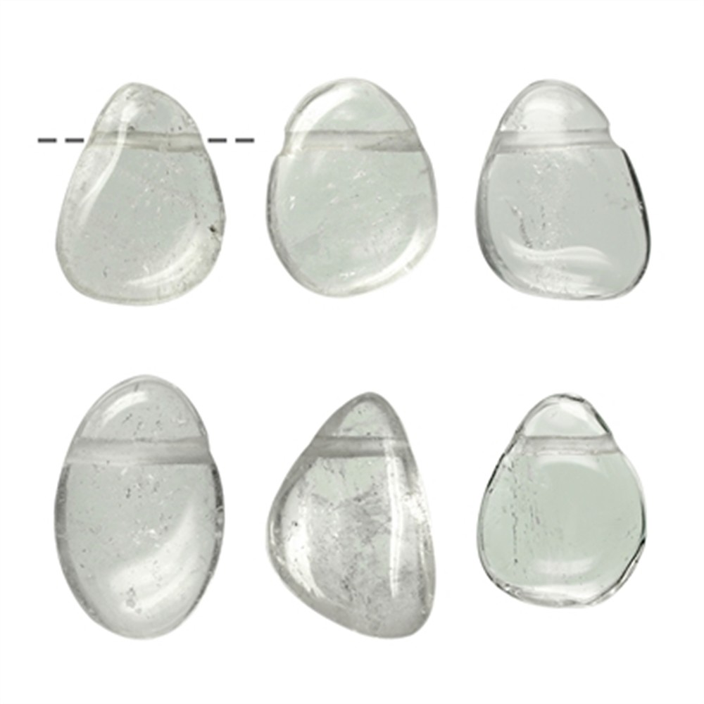 Trommelstein Bergkristall gebohrt, groß, ca. 4cm | Marco Schreier