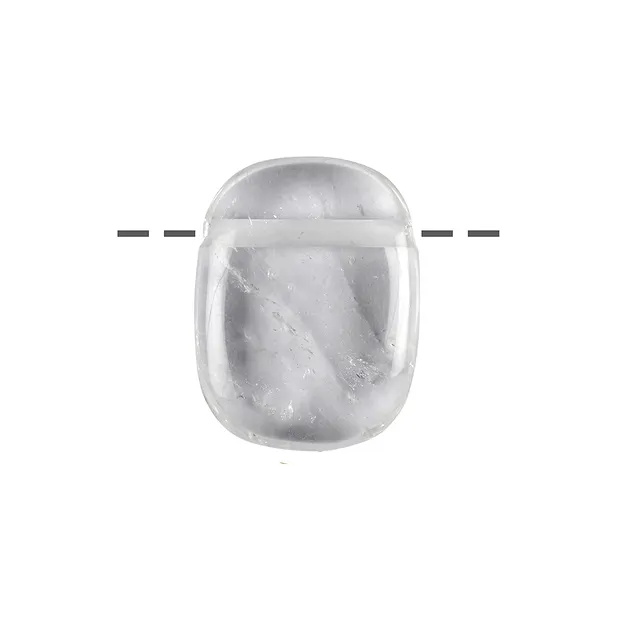 Smooth Stone Rock Crystal drilled, 4,0cm | wholesaler gems & healing stones
