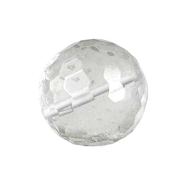 Faceted Rock Crystal sphere, drilled, 12mm | wholesaler gems & healing stones