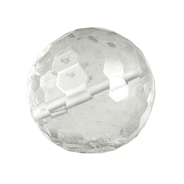 Faceted Rock Crystal sphere, drilled, 16mm | wholesaler gems & healing stones