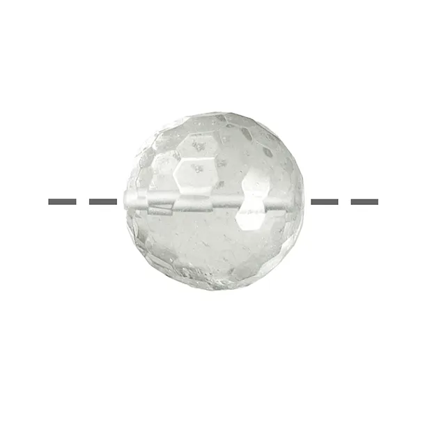 Faceted Rock Crystal sphere, drilled, 16mm, 2.5mm hole | Marco Schreier