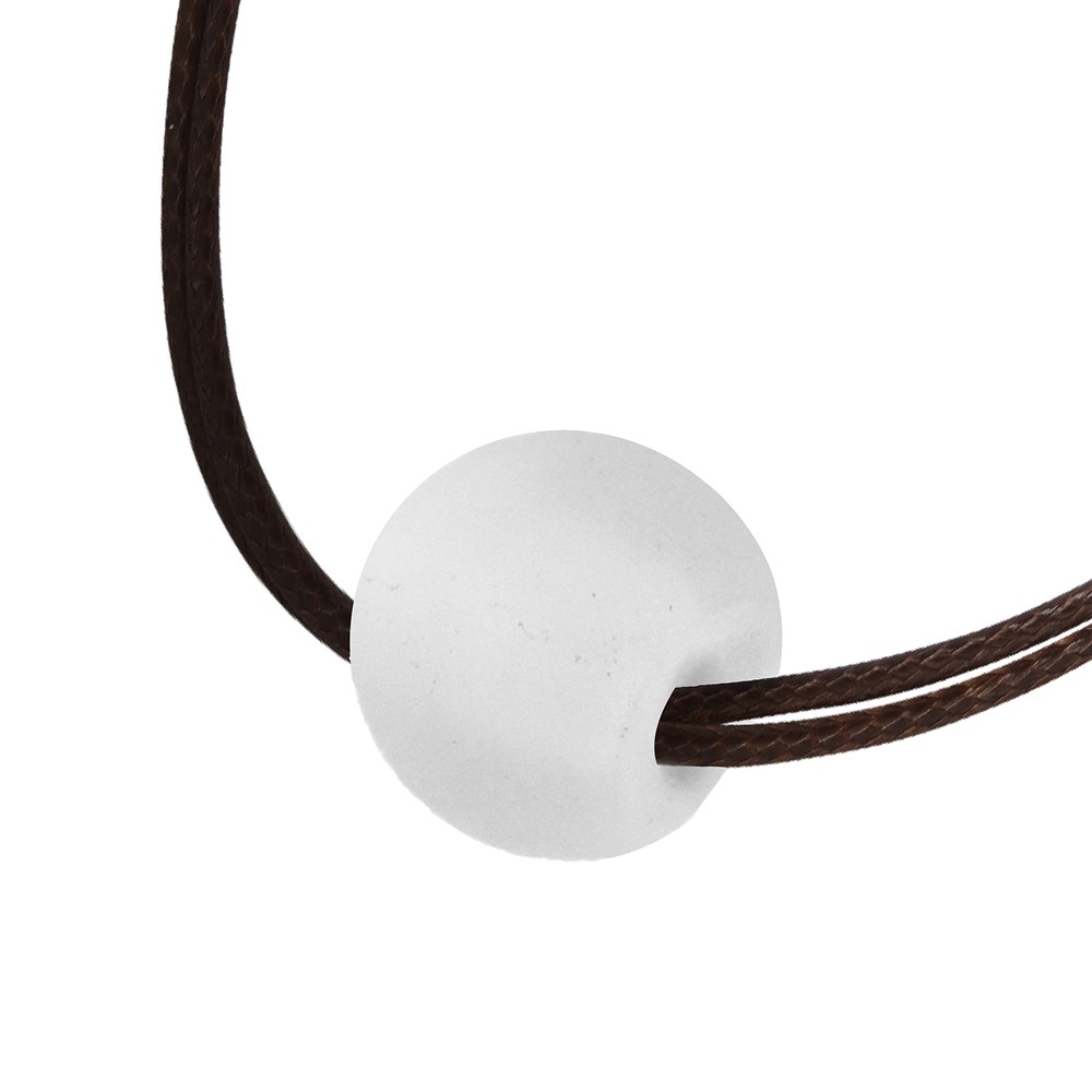 Drilled Rock Crystal sphere, 16mm, frosted | wholesaler gems & healing stones