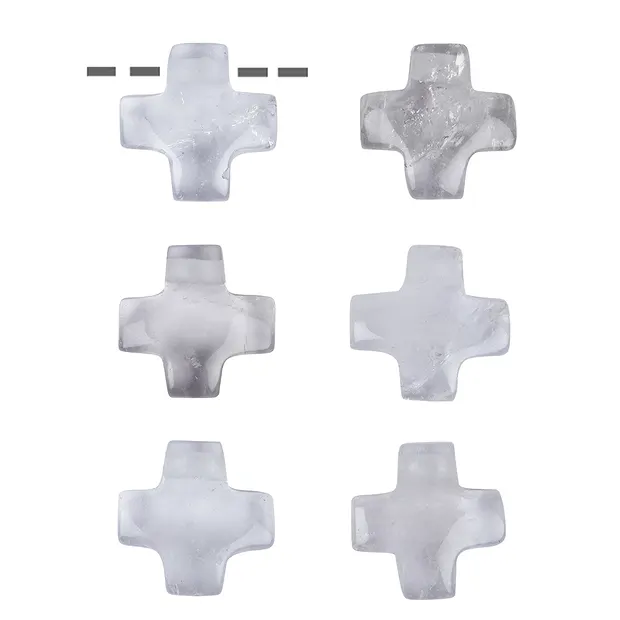 Drilled Rock Crystal cross, 15mm | wholesaler gems, healing stones & jewelry