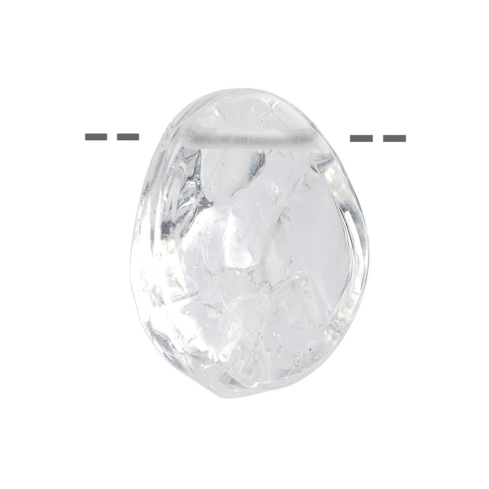 Cabochon rough tumbled Rock Crystal drilled, 3,0cm | Marco Schreier