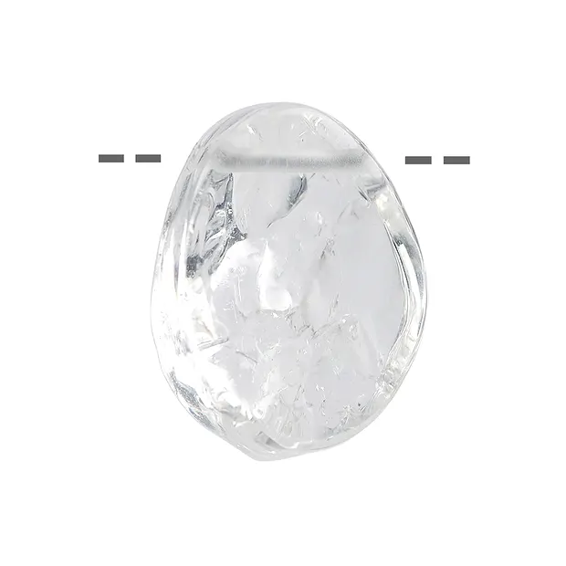 Cabochon rough tumbled Rock Crystal drilled, 3,0cm | Marco Schreier