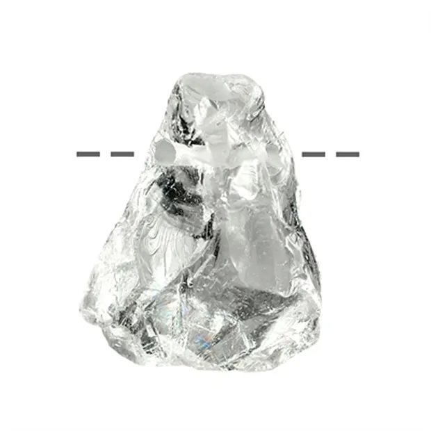Cristal de roca en bruto, perforado, 3,5 - 4,5cm (pequeño) | Marco Schreier