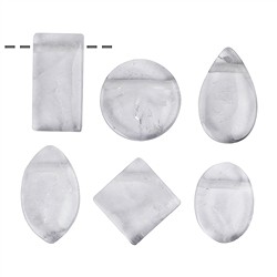 0403595600 Conjunto cabujón Cristal de roca taladrado (6 uds./VE) | Marco Schreier