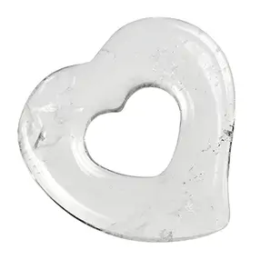 Schnurteil "Herz in Herz" Bergkristall, 5,0cm | Edelsteine, Heilsteine & Schmuck